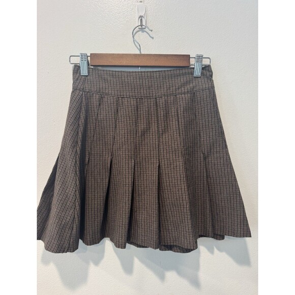 Abercrombie & Fitch Sz XS houndstooth plaid pleated mini skirt Schoolgirl Y2K - Picture 3 of 9